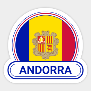 Andorra Country Badge - Andorra Flag Sticker